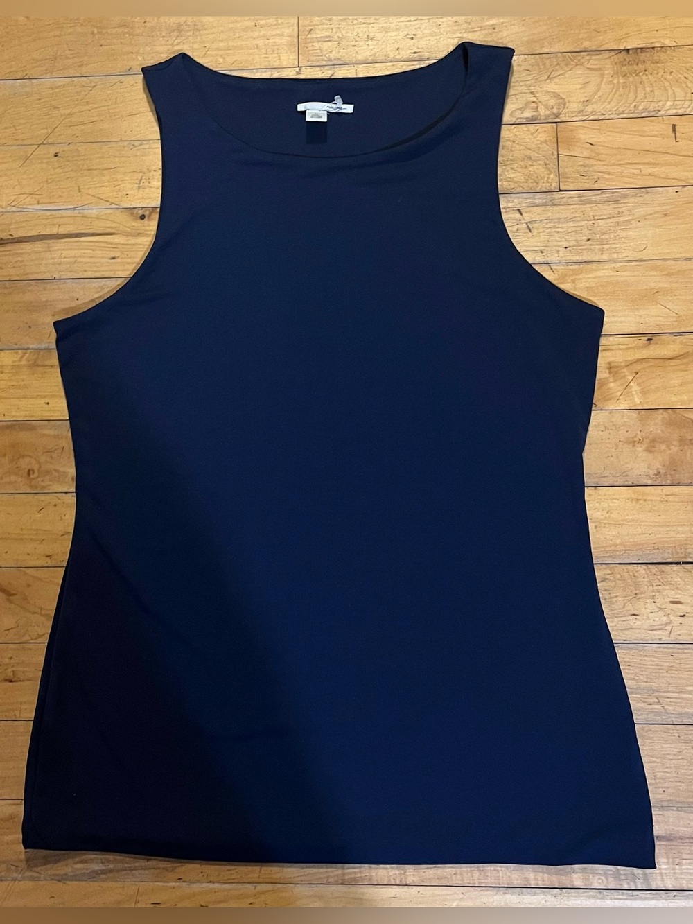 Halogen Women’s Classic Double Layer Sleeveless Crewneck Top Navy Size M